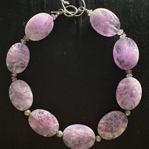 New large amethyst crystals gemstone necklace